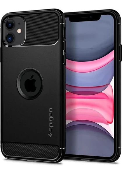 Spigen iPhone 11 Kılıf Rugged Armor Black - 076CS27183