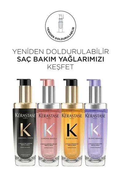 Chroma Absolu L'huile Chroma Eclat Boyalı Saçlar Için Bakım Yağı 75 ml Yeniden Doldurulabilir - 8