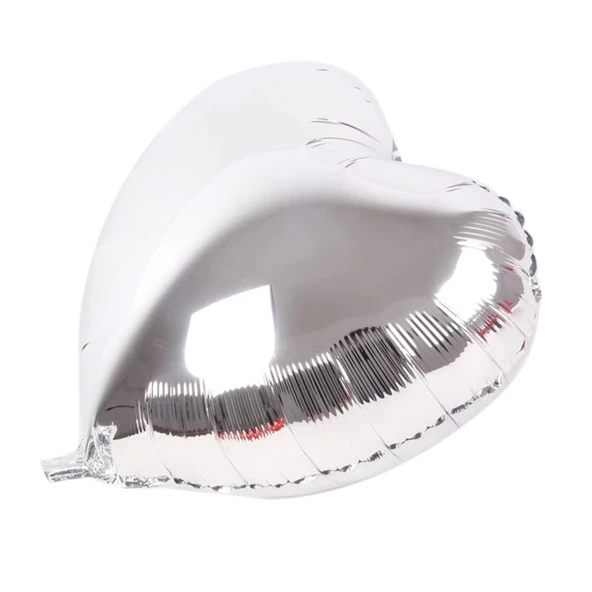 Kalp Balon Folyo Gümüş 45 Cm 18 İnç ürün görseli