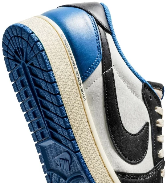 Nike Travis Scott x Fragment Air Jordan 1 Low OG White/Blue/Sail Spor Ayakkabı - 10