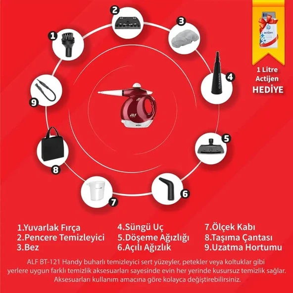 ALF HANDY BT-121 Buhar Basınçlı Pratik Temizleyici - 7