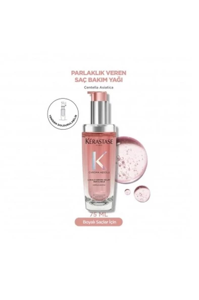Chroma Absolu L'huile Chroma Eclat Boyalı Saçlar Için Bakım Yağı 75 ml Yeniden Doldurulabilir - 3