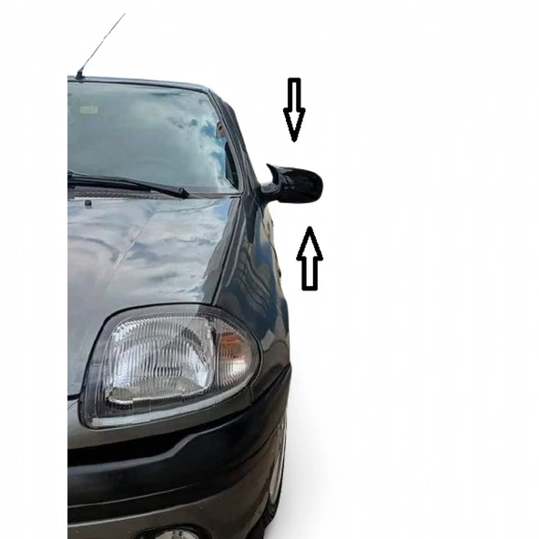 RENAULT SYMBOL 1998-2007 YARASA AYNA KAPAĞI FİBER SİYAH BOYALI - Resim 6
