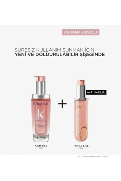 Chroma Absolu L'huile Chroma Eclat Boyalı Saçlar Için Bakım Yağı 75 ml Yeniden Doldurulabilir - 5