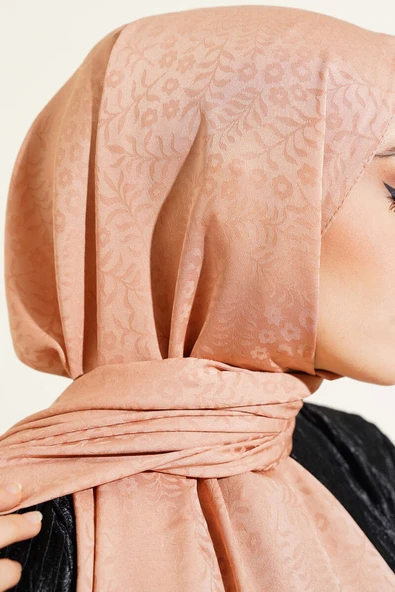 Mini Çiçekli Jakar Şal Tarçın -18 - Resim 4