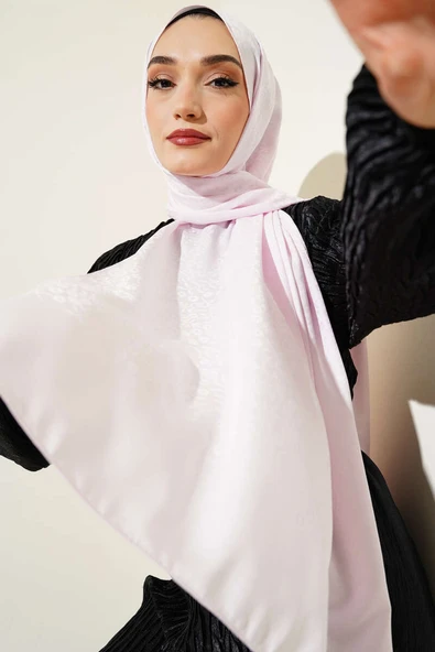 Mini Çiçekli Jakar Şal Pembe -133 - Resim 2