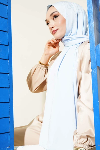 Halka Desen Jakar Şal Bebe Mavi -119 ürün görseli 1