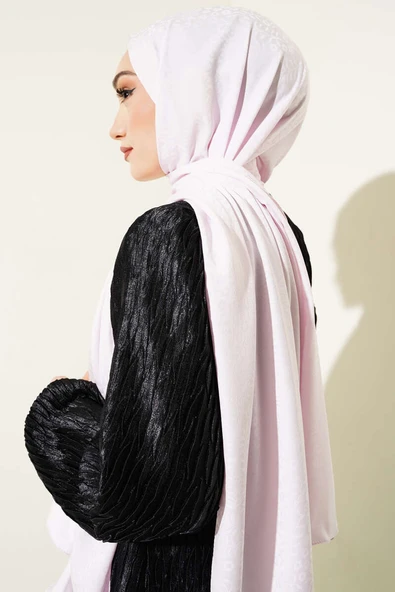 Mini Çiçekli Jakar Şal Pembe -133 - Resim 3