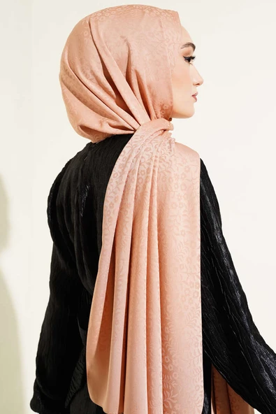 Mini Çiçekli Jakar Şal Tarçın -18 - Resim 3