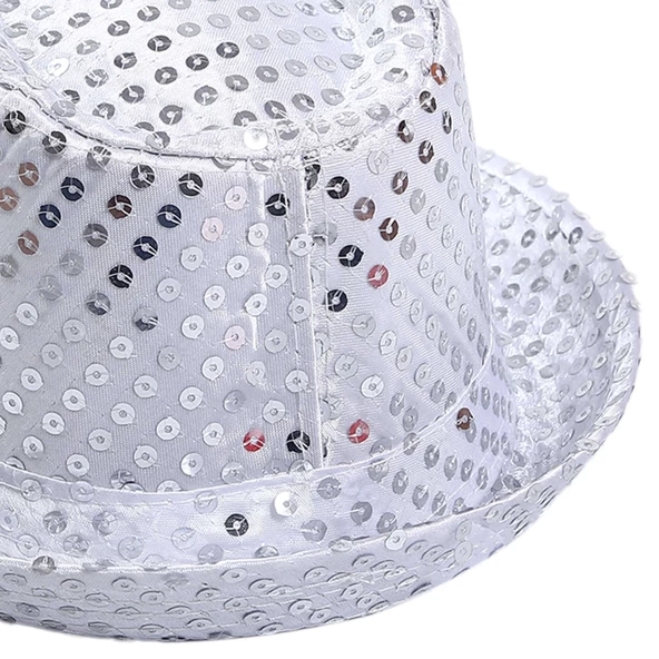 Çocuk Boy Gümüş Payetli Şapka Gösteri Şapkası Michael Jackson Şapkası 54 No - Resim 3