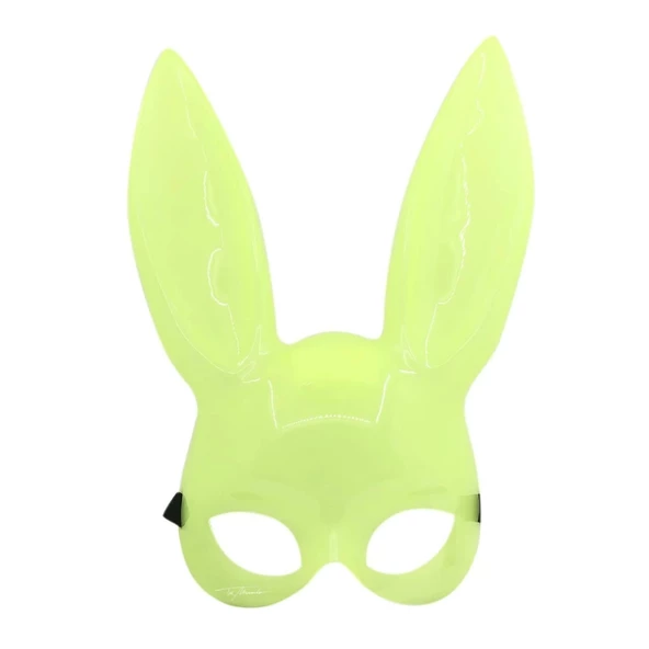 Karanlıkta Parlayan Fosforlu Tavşan Maskesi – Glow Bunny Masquerade Maske (32x22 Cm) - Resim 4