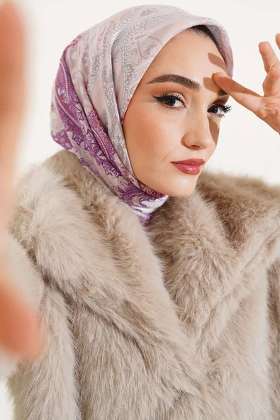 Antik Paisley Desen Eşarp Lila