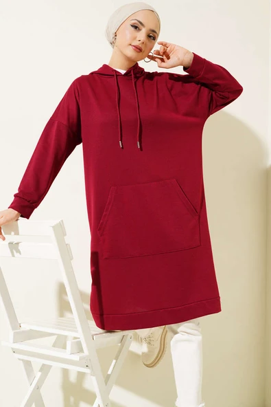 Kanguru Cepli Tunik Bordo ürün görseli 1