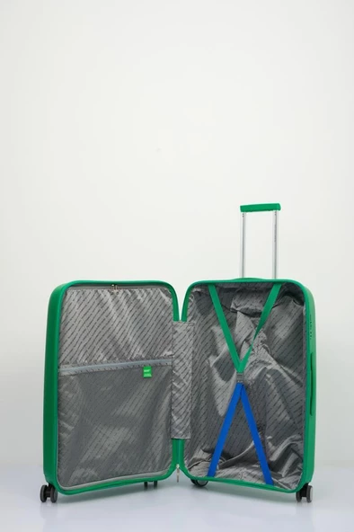 Benetton Trolley Valiz Yeşil Büyük Boy 14BNT1000-01-Y - 4