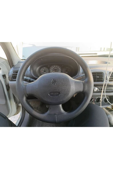 Dikişli Direksiyon Kılıfı Damarlı Siyah Deri Siyah Dikişli Renault Clio 2007 Öncesi ürün görseli