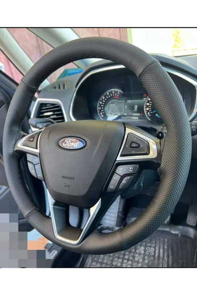 DİKİŞLİ DERİ DİREKSİYON KILIFI DAMARLI NOKTALI İTHAL DERİ SİYAH DİKİŞLİ FORD GRUBU ürün görseli
