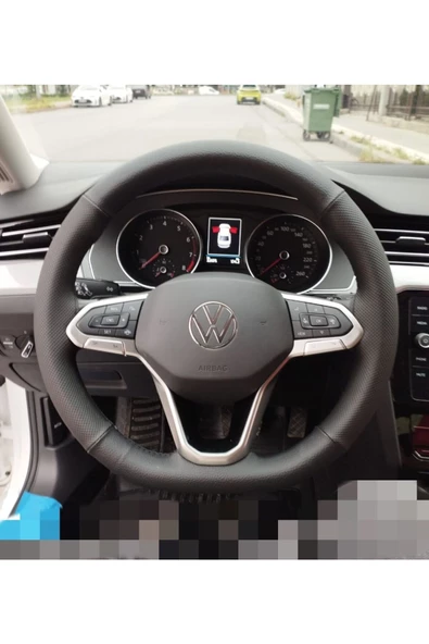 DİKİŞLİ DİREKSİYON KILIFI DAMARLI/NOKTALI İTHAL DERİ SİYAH DİKİŞ VOLKSWAGEN GRUBU ürün görseli