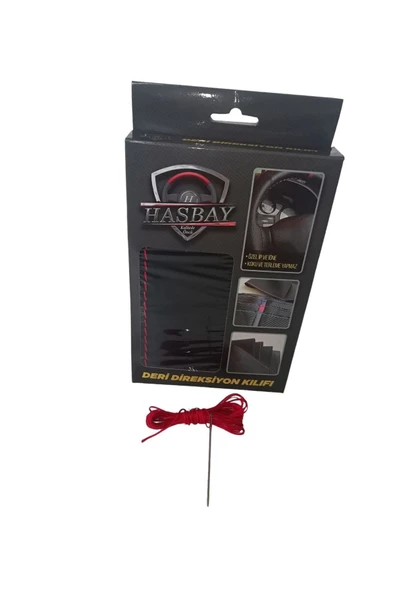 DİKİŞLİ DİREKSİYON KILIFI SİYAH/KIRMIZI DERİ KIRMIZI DİKİŞLİ ISUZU NOVO OTOBÜS İÇİN - Resim 3