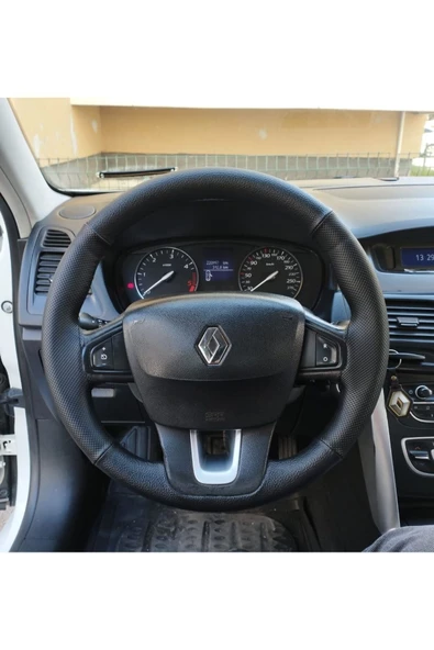 DİKİŞLİ DERİ DİREKSİYON KILIFI İTHAL NOKTA/DAMARLI SİYAH DİKİŞLİ RENAULT GRUBU ürün görseli