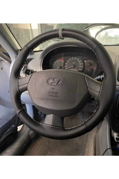 DİKİŞLİ DİREKSİYON KILIFI NOKTALI DAMARLI DERİ GRİ YÜZÜK/ DİKİŞLİ HYUNDAİ ADMİRE İÇİN ürün görseli