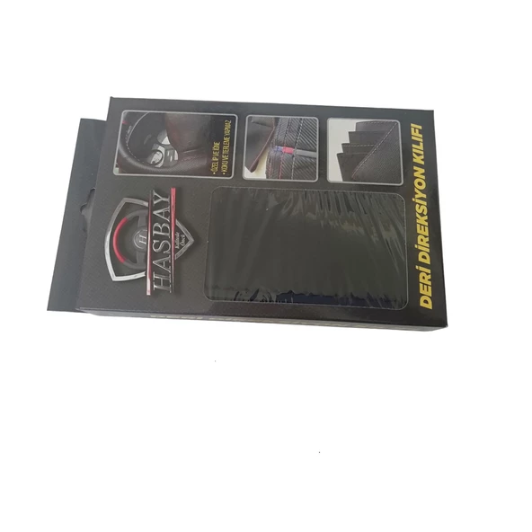 DİKİŞLİ DERİ DİREKSİYON KILIFI NOKTALI DERİ KIRMIZI DİKİŞLİ OTOMOBİL GRUBU 37-39 CM ÇAP DİREKSİYONLAR - Resim 2