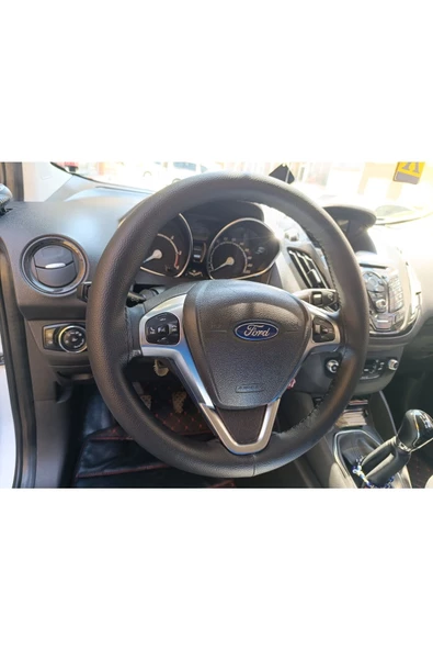 DİKİŞLİ DİREKSİYON KILIFI DAMARLI DERİ SİYAH DİKİŞLİ FORD CURRİER ürün görseli