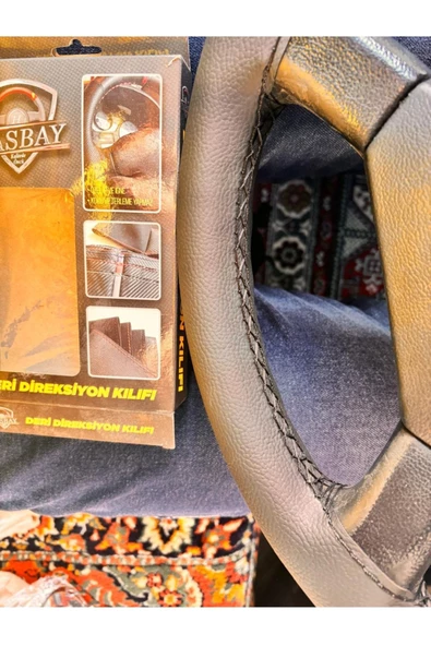 DİKİŞLİ DİREKSİYON KILIFI SİYAH DERİ SİYAH DİKİŞLİ MERCEDES KAMYON TIR İÇİN - Resim 2