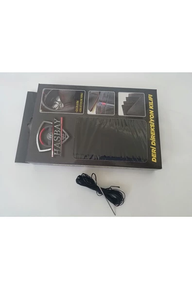 Dikişli Deri Direksiyon Kılıfı Damarlı Siyah Deri Siyah Dikişli Hyundai I30 Icin - Resim 2