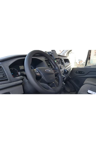 DİKİŞLİ DİREKSİYON KILIFI SİYAH DERİ/DİKİŞLİ FORD TRANSİT İÇİN ürün görseli