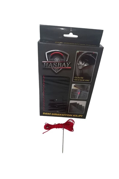 DİKİŞLİ DERİ DİREKSİYON KILIFI NOKTALI DERİ KIRMIZI DİKİŞLİ FORD FOCUS İÇİN - Resim 3