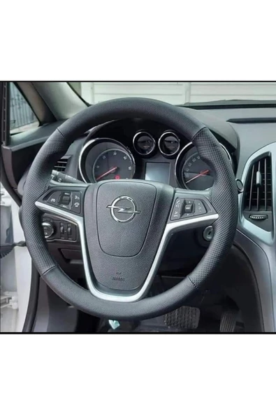 DİKİŞLİ DERİ DİREKSİYON KILIFI DAMARLI/NOKTALI İTHAL DERİ SİYAH DİKİŞLİ OPEL GRUBU ürün görseli