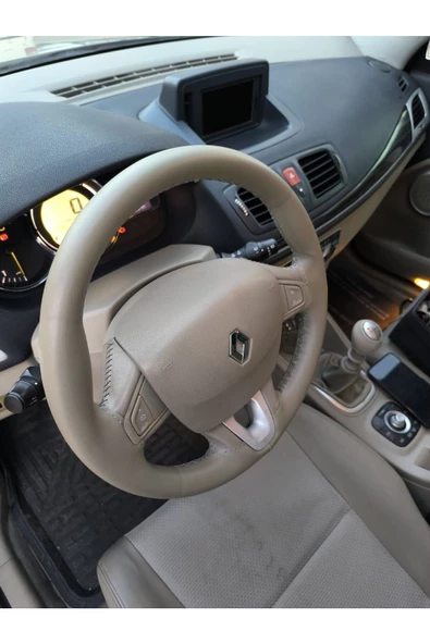 Dikişli Direksiyon Kılıfı Fluence Megane 2 Için Gri Dikişli ürün görseli