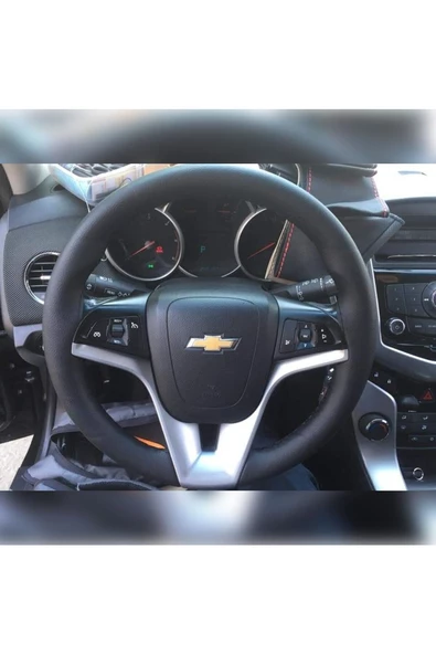 DİKİŞLİ DİREKSİYON KILIFI SİYAH DERİ SİYAH DİKİŞLİ CHEVROLET CRUZE İÇİN ürün görseli