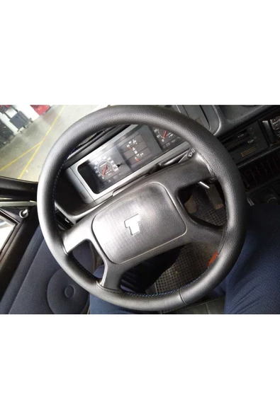 DİKİŞLİ DERİ DİREKSİYON KILIFI DAMARLI DERİ SİYAH DİKİŞLİ ürün görseli