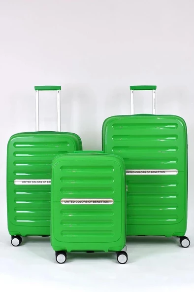 Benetton Trolley Valiz Yeşil Orta Boy 14BNT1000-02-Y - 6