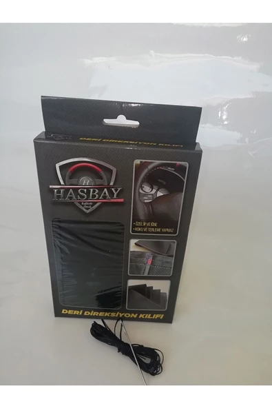 DİKİŞLİ DİREKSİYON KILIFI DAMARLI/NOKTALI İTHAL DERİ SİYAH DİKİŞ VOLKSWAGEN GRUBU - Resim 2