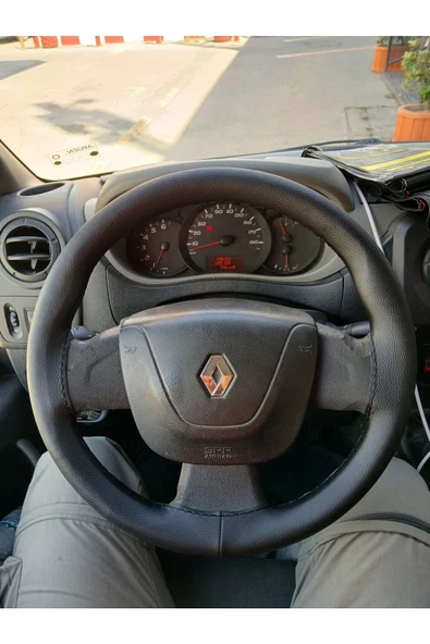 DİKİŞLİ DİREKSİYON KILIFI DAMARLI DERİ SİYAH DİKİŞLİ RENAULT MASTER İÇİN ürün görseli
