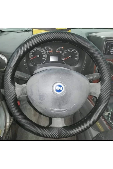 DİKİŞLİ DİREKSİYON KILIFI KARBON DERİ SİYAH DİKİŞLİ FIAT DOBLO İÇİN ürün görseli