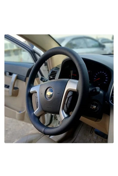 DİKİŞLİ DİREKSİYON KILIFI NOKTALI DERİ SİYAH DİKİŞLİ CHEVROLET CAPTİVA İÇİN ürün görseli