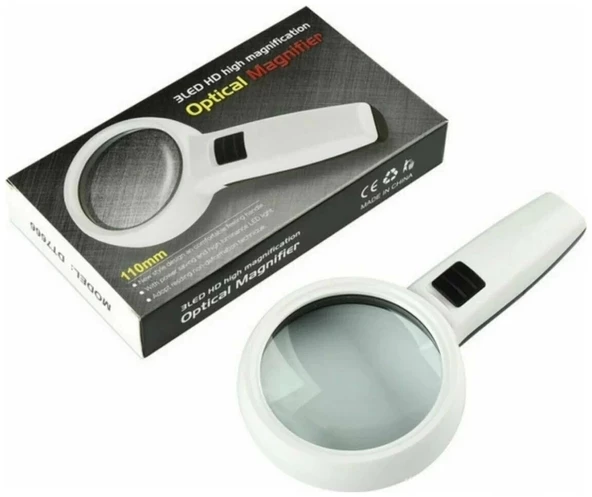 3ledli 30x110mm & Takı, Okuma,para Kontrol Için  Led Işıklı Büyüteçdt7666 - Resim 3