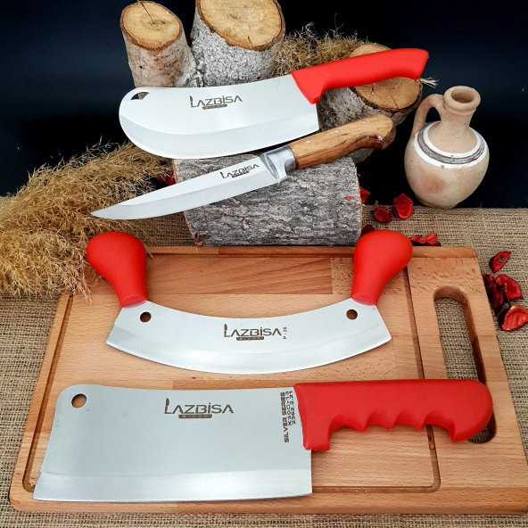 Lazbisa Mutfak Ve Kurban Satır Bıçak Seti 4lü Yatağan - 1