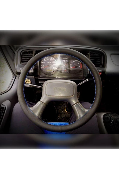 DİKİŞLİ DİREKSİYON KILIFI NOKTALI DERİ MAVİ DİKİŞLİ ISUZU NPR İÇİN ürün görseli