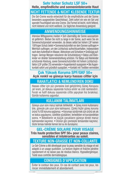 Garnier Ambre Solaire Sensitive Expert+ Güneşe Karşı Hassas Ciltler için SPF50+ Güneş Koruyucu Jel Krem 50ml - 2
