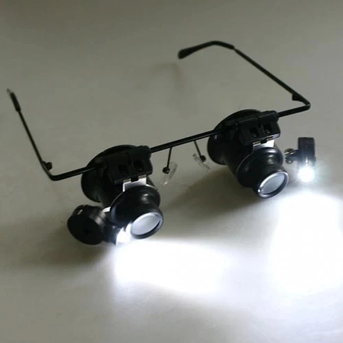 Gözlük Model Çıft Led Aydınlatma ,saat Onarımı Için Harika Büyüteç - Resim 6