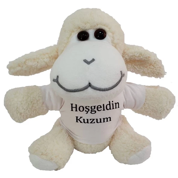 Hoşgeldin Kuzum Tişörtlü Peluş Kuzu - 4