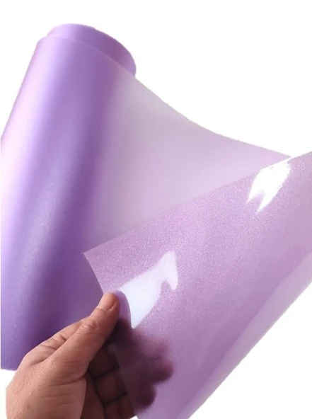 Parlak Simli Görünüm Mor Renk Yapışkanlı Folyo 30 Cm 1 Metre - 2