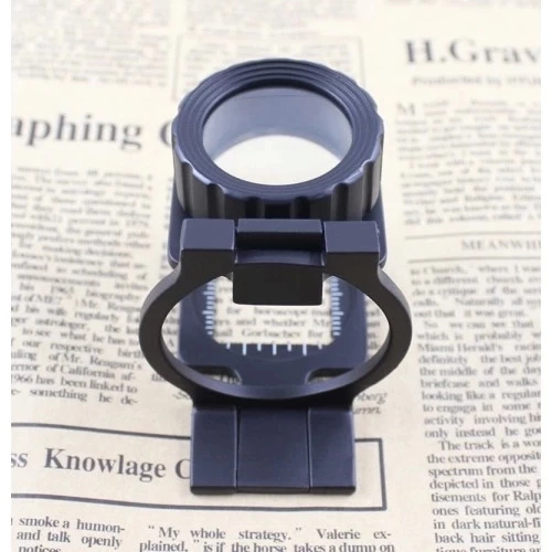 Tekstilciler Için  Kumaş Kontrolü Büyüteç,katlanan, Metal 15x Büyütme - Resim 3
