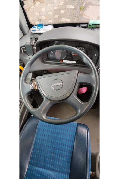 DİKİŞLİ DİREKSİYON KILIFI SİYAH/MAVİ DERİ SİYAH DİKİŞLİ ISUZU NOVO İÇİN - Resim 3