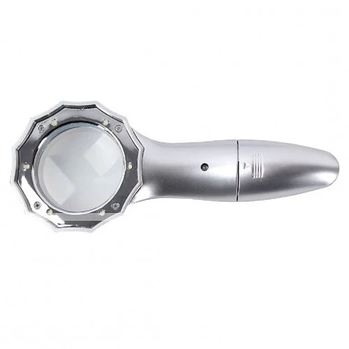 7x Büyüteç 6 Led Işık Aydınlatma 50mm Optik Lens El Büyüteç - 4