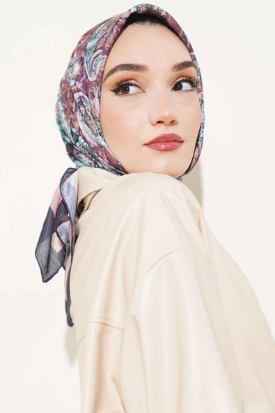 Otantik Paisley Desen Eşarp Somon - 2